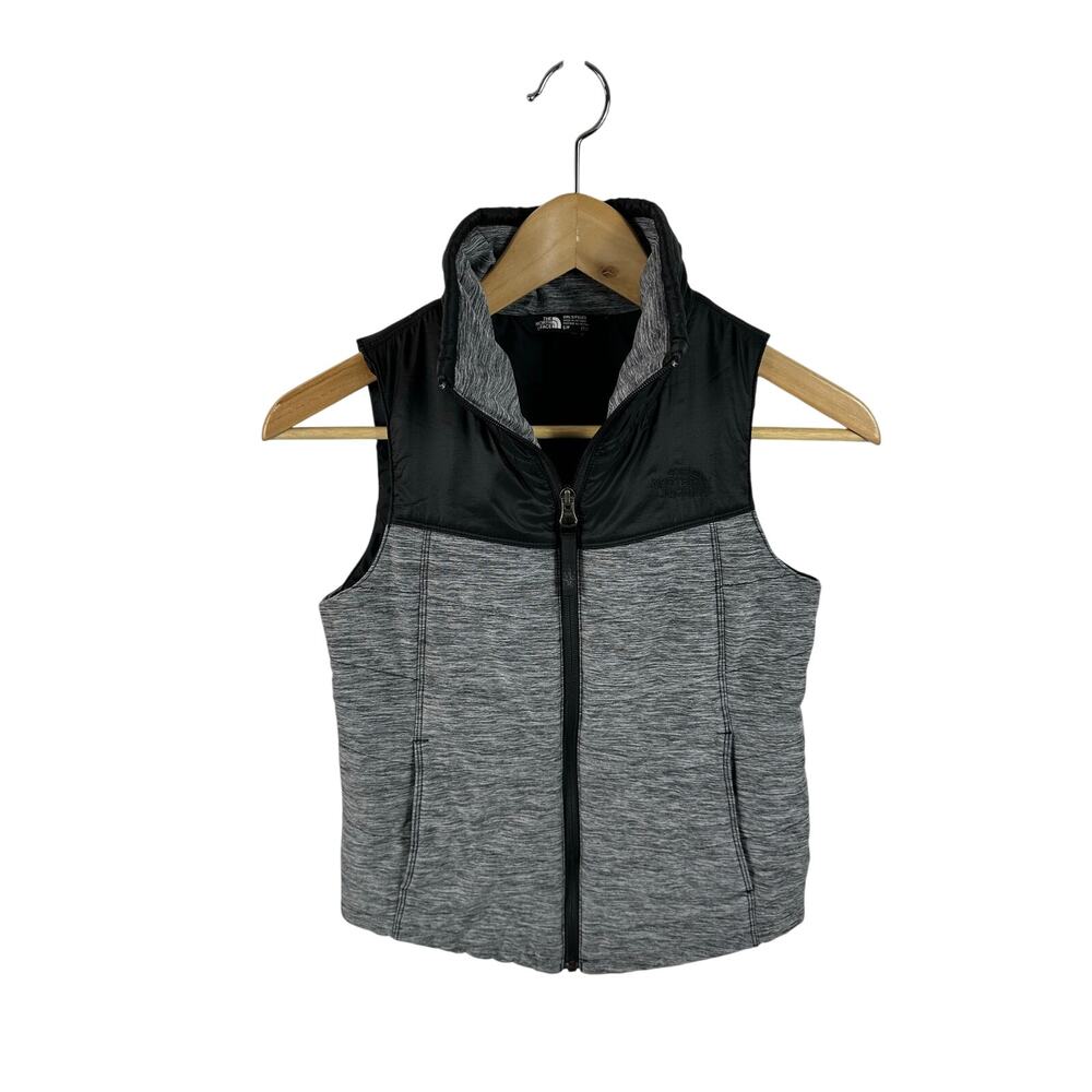 North Face Girls Quilted Puffer Vest Two Tone Full Zip Size Small 7/8